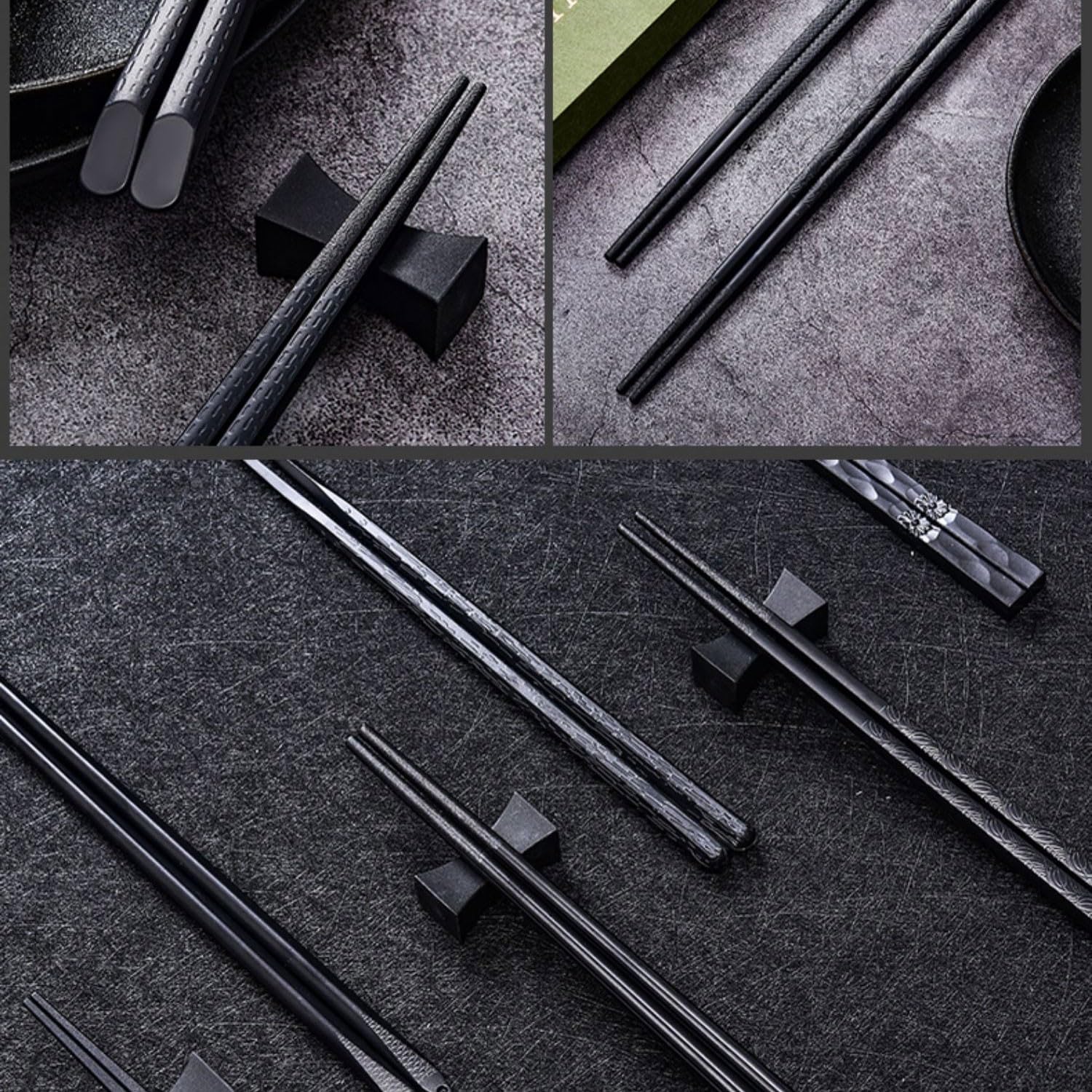 Baguettes Baguettes Baguettes en Bois Baguettes Ménage Antidérapantes Résistance Haute Température 10 Paires(E24.3cm)