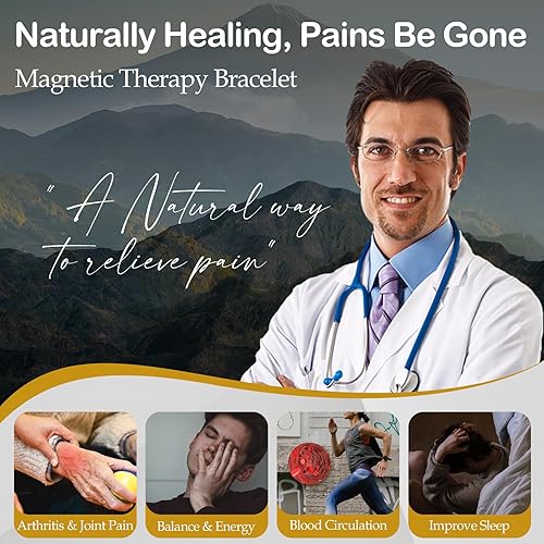 Miniatura 2 de Feraco Pulsera magnética de cobre para hombres y mujeres, artritis y articulaciones, 99.99% de cobre puro con imanes de neodimio eficaces (juego de