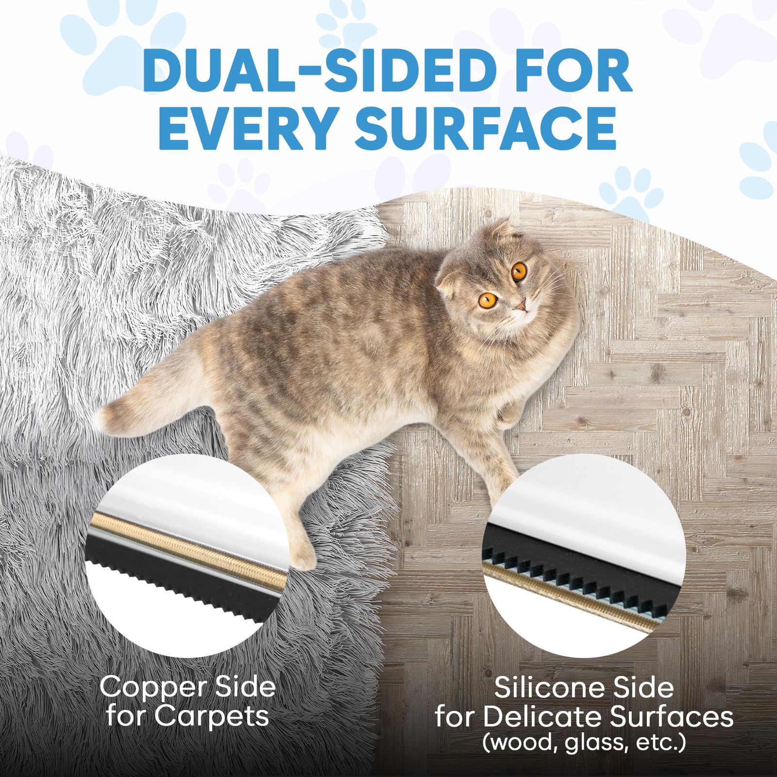 Carpet Rake for Pet Hair Removal, Scraper Tool & Broom for Dog & Cat Fur, Pet Hair Broom for Rugs Furniture - Image 3