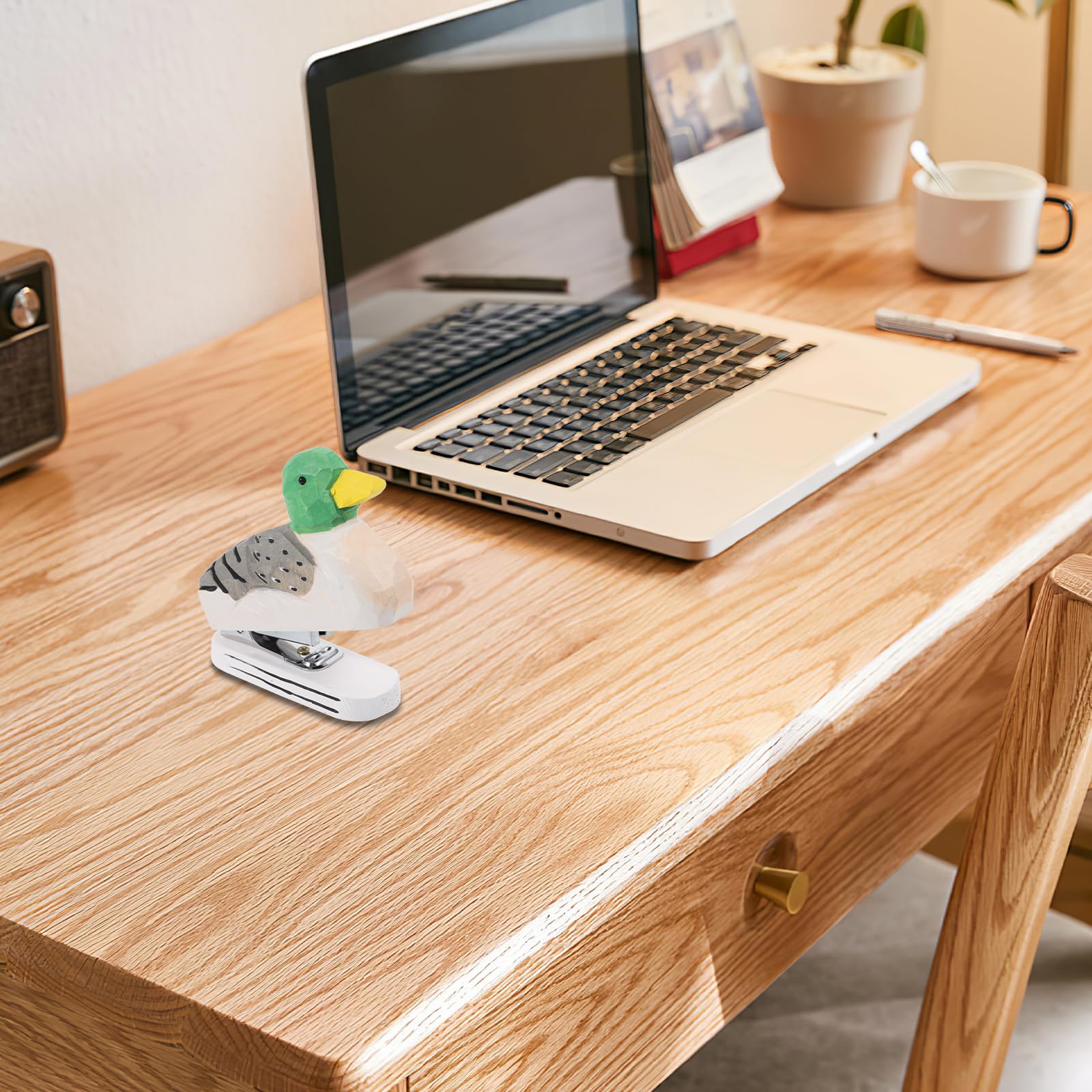NUOBESTY Duck Stapler Reusable Mini Animal Desktop Stapler Office