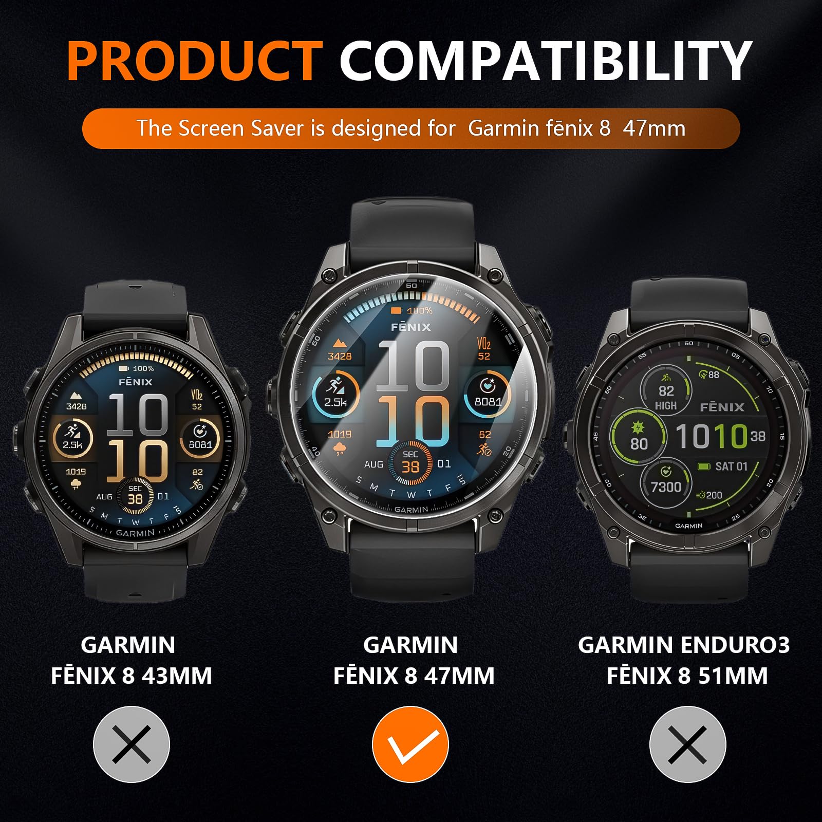 Displayschutzfolie Für Garmin Fenix 8 47mm - 4x TPU Schutzfolien Anti-kratz