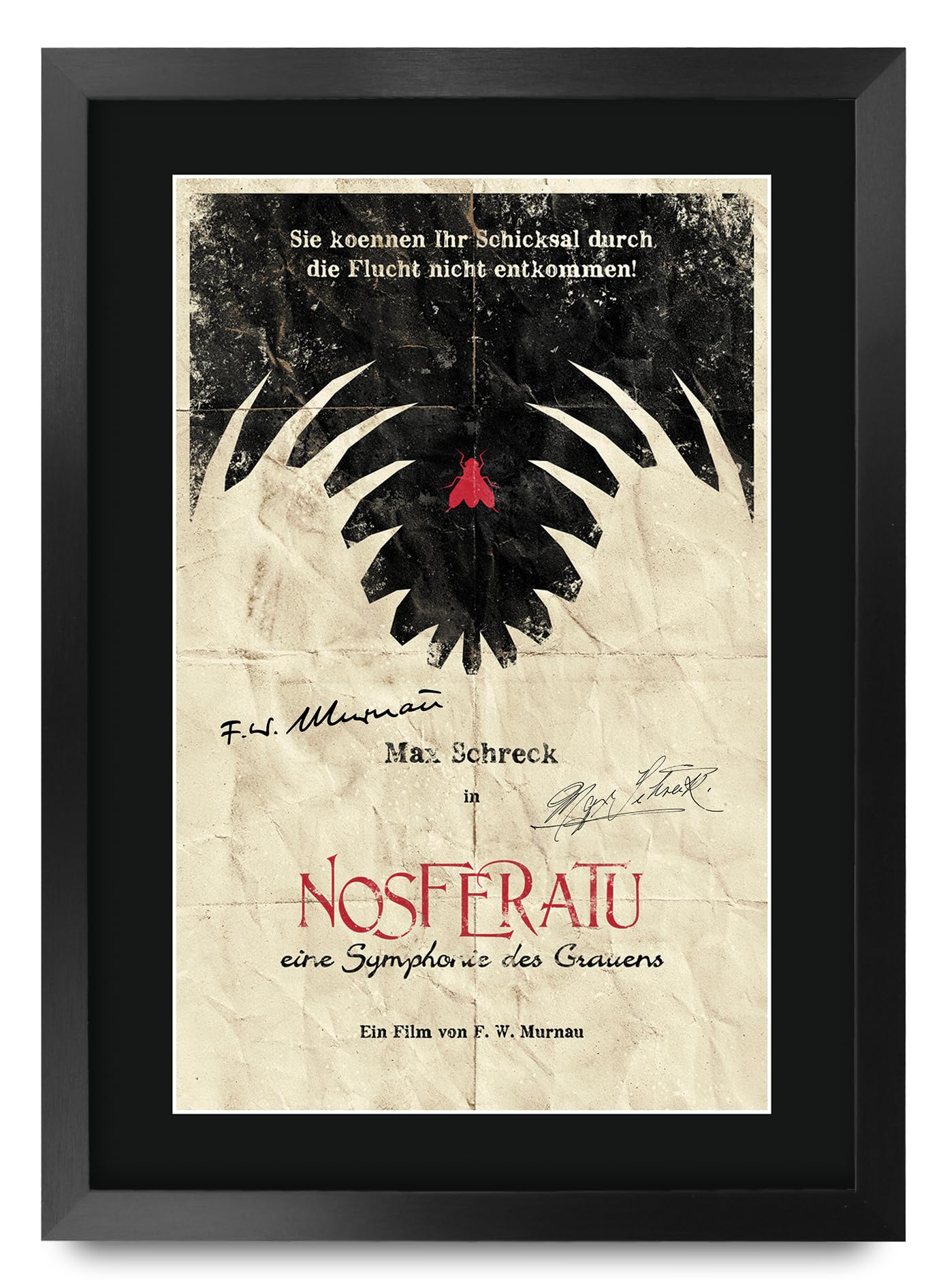 HWC Trading FR A3 Nosferatu (1922) Geschenke Geduckter Poster Signiertes Autogramm Foto für Fans von Film Memorabilien - A3 Gerahmt