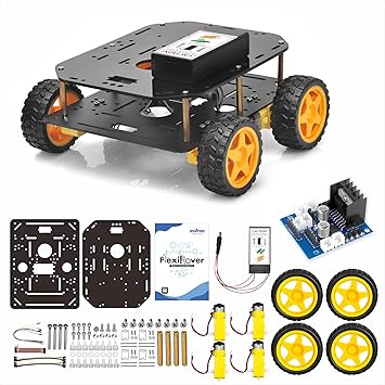 OSOYOO FlexiRover Building Kit for Arduino Customizable Robot Car Chassis with 4 TT Motors and Wheels, Ideal for Robotics Development Not Included Main Board for Arduino