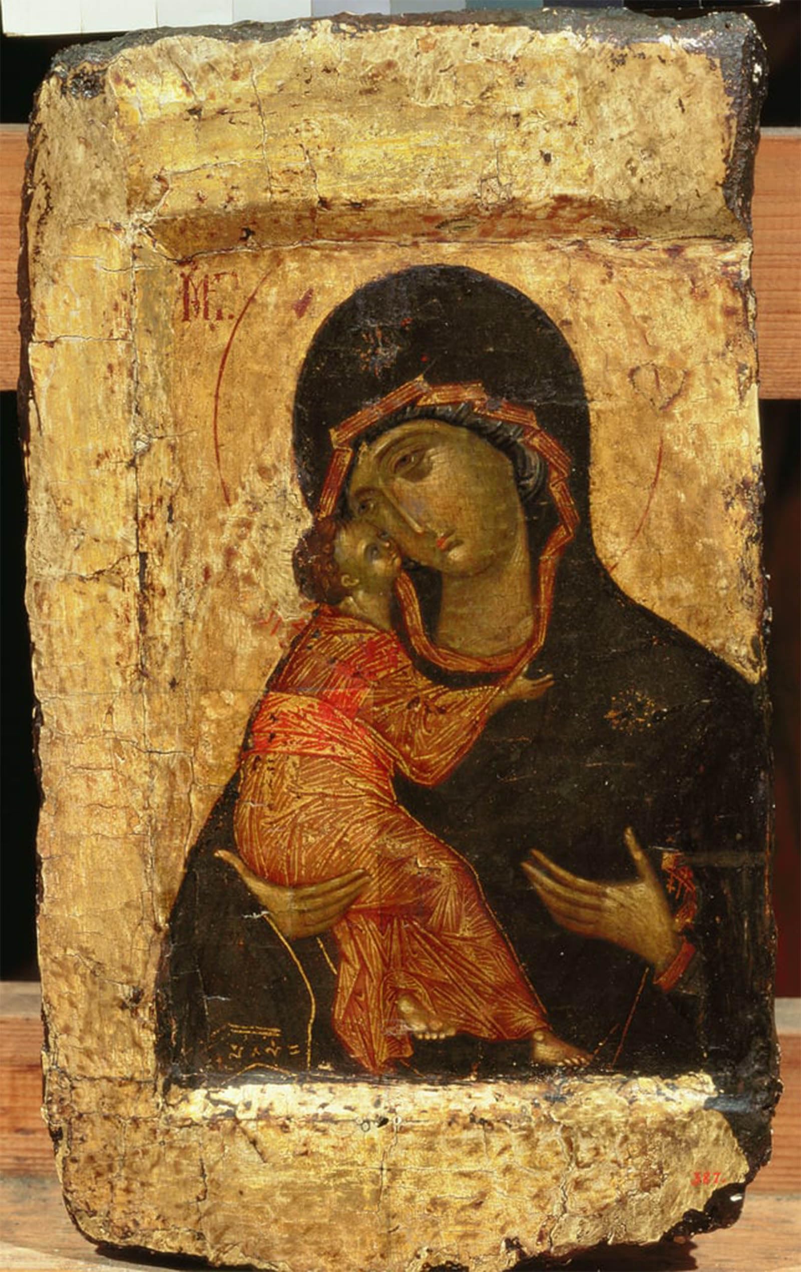 POSTERIIk Vintage Art Print Images Pictures Print The Vladimir Lady and Child Russian icon Moscow School by Andrei Rublev Modern Colour Posters for Office Home Decor 60x90cm