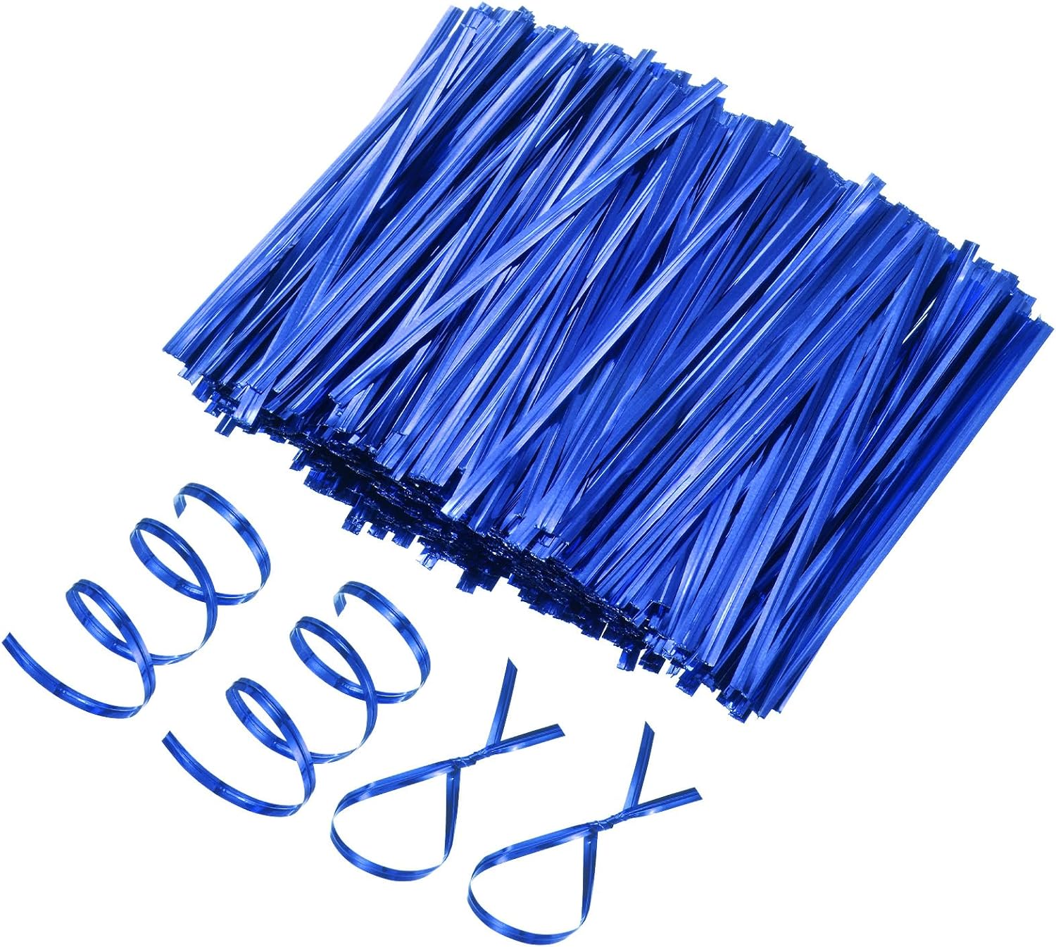 M METERXITY 800-Pack Metal Twist Ties, 4 Inch Metallic Twists Tie for Christmas/Party Decoration/Garden Plant/Gift Wrapping/Bread/Cake/Pops Candy Bags, Reusable Twisty-Ties [Sapphire]