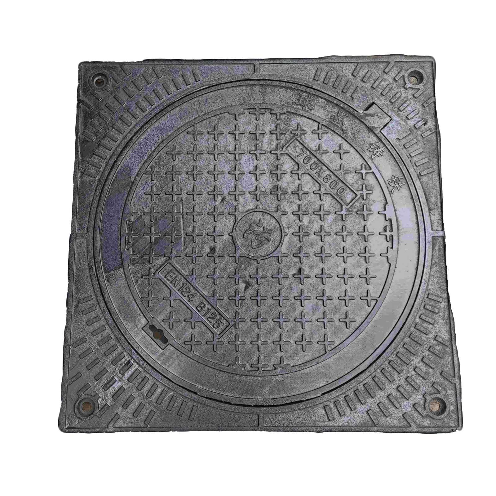Gietijzeren Putdeksel en Frame, Septische Tankdeksel met Voet, Zware Metalen Inspectiedeksel, Sterk Dragend, voor Oprit, Beton