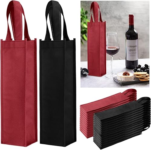 Miniatura 1 de Abbylike 48 bolsas de regalo de vino coloridas a granel, bolsas de regalo de vino no tejidas, bolsas de regalo de vino reutilizables con asa para