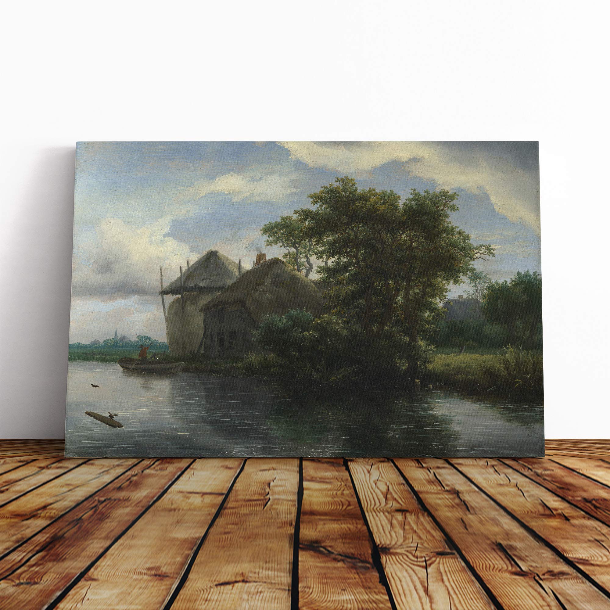 Jacob Ruisdael Landscape (2) Canvas Print | Gallery Wrapped 30mm Frame Wall Art | 20x14 inches | Ready to Hang | Modern Landscape Picture | Living Room Bedroom Lounge Office