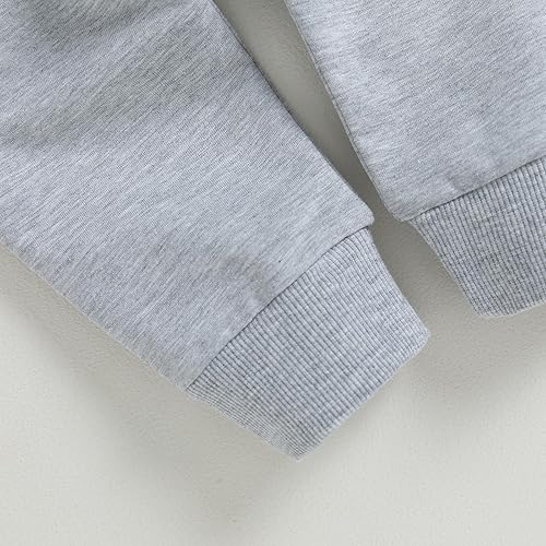 Vista 6 de BOIBOKOKO Traje de otoño e invierno para bebé niño pequeño, sudadera de manga larga con cuello redondo, pantalones deportivos con cintura elástica