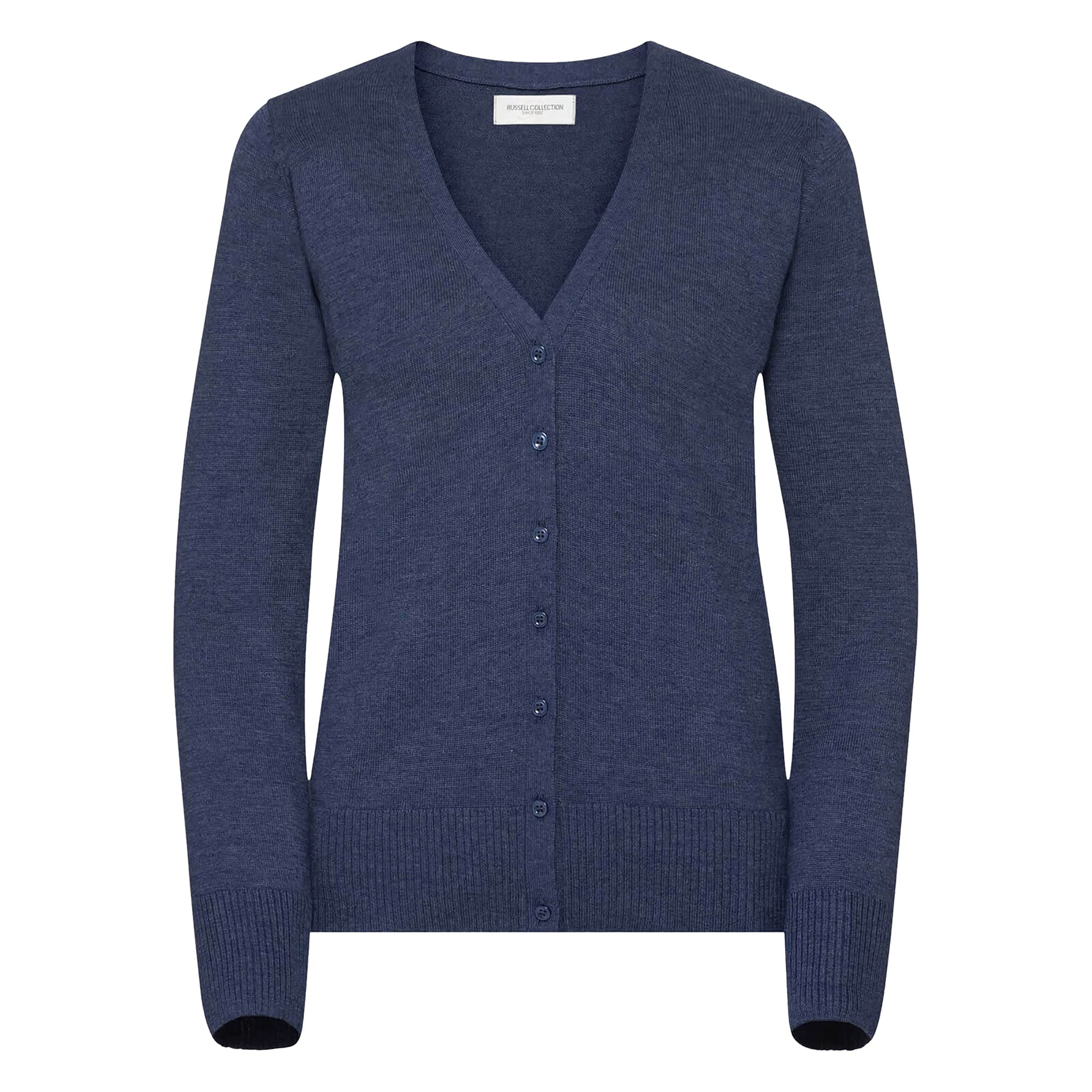Russell Collection Damen Strickjacke mit V-Ausschnitt (XL) (Marineblau)