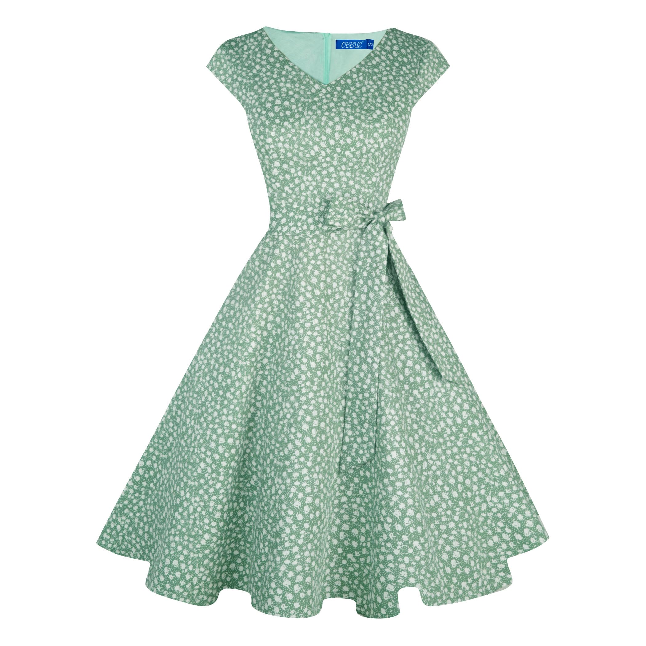OBBUE Women's Cocktail Dresses V Neck 1950s Dress