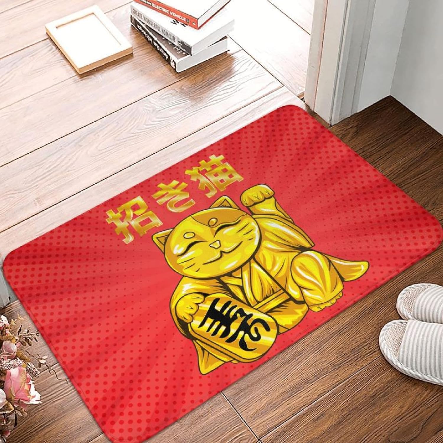 Paillasson Maneki Neko absorbant pour accueillir vos invités dans une entrée de cuisine