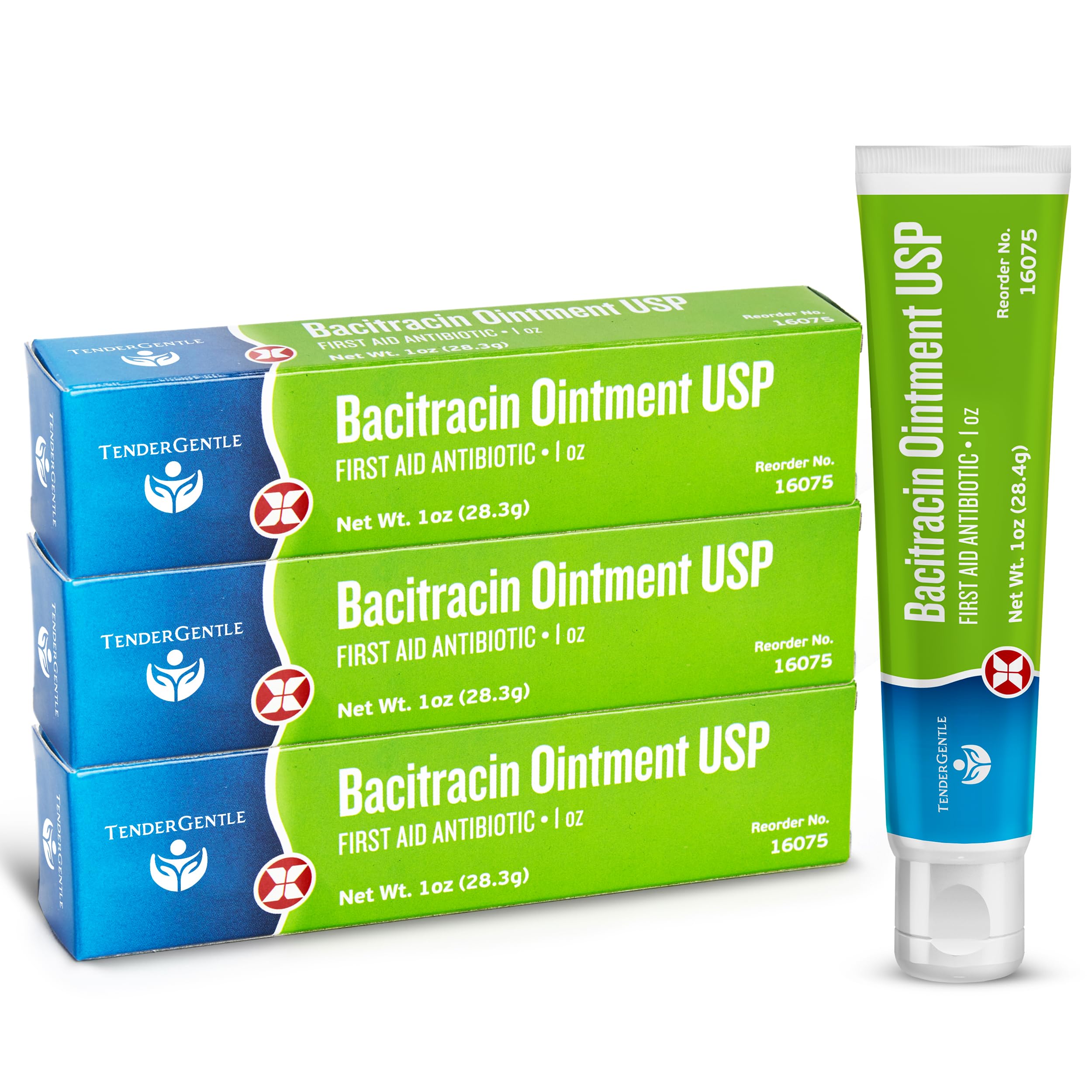 Bacitracin Antibiotic Ointment with Zinc USP - 3 Pack with 1 oz Topical Antibiotic First Aid Ointment - Helps Prevent Infection in Minor Cuts, Scrapes, and Burns