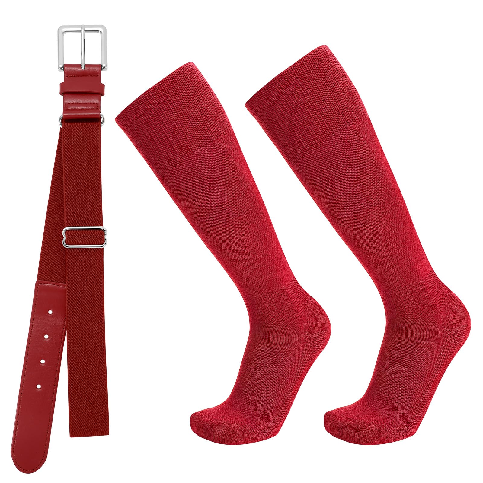 Baseball Socks and Belt Combo for Youth Adult - Softball Socks and Belt for Boys and Girls