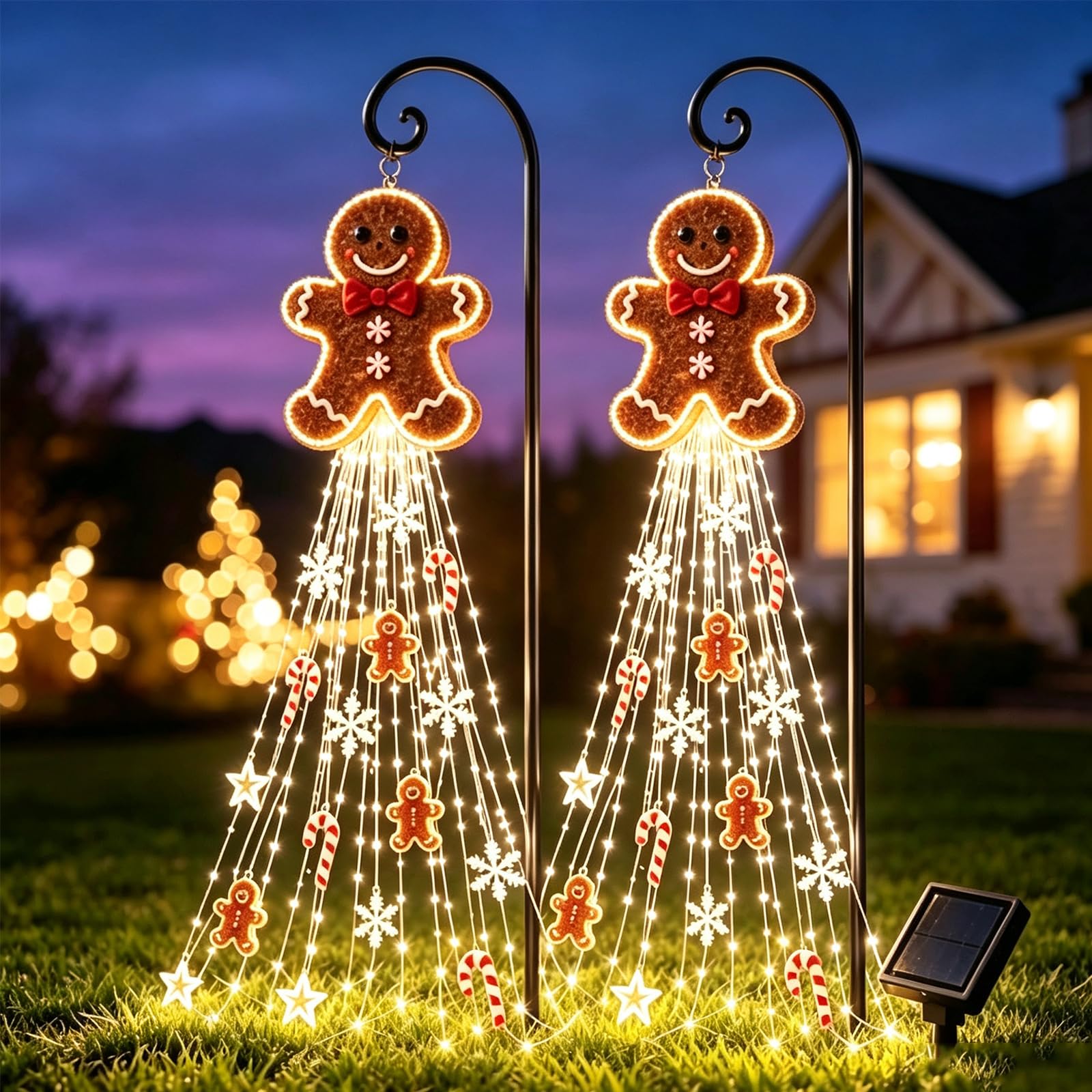Luce Solare Magica A Forma Di Omino Di Pan Di Zenzero Per Le Feste (2pc)