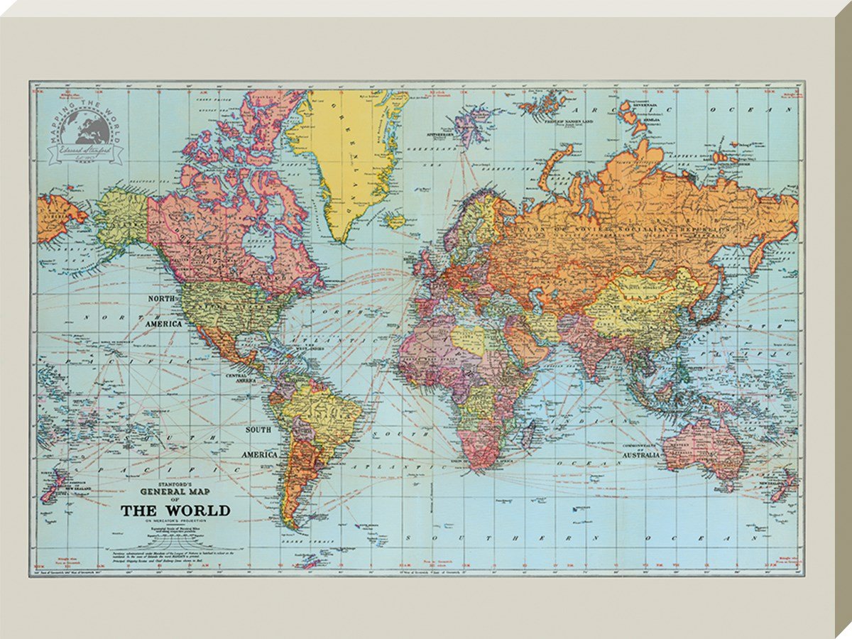 Toile imprimée Stanfords WDC100341, grand tableau multicolore 60x80 cm pour décoration murale