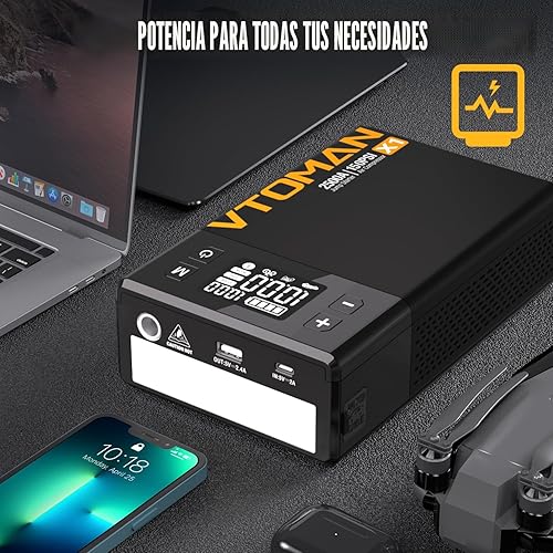 Miniatura 9 de VTOMAN Arrancador de salto X1 con compresor de aire, arrancador de batería de coche (hasta 8.5L de gasolinamotor diesel de 6L) con inflador
