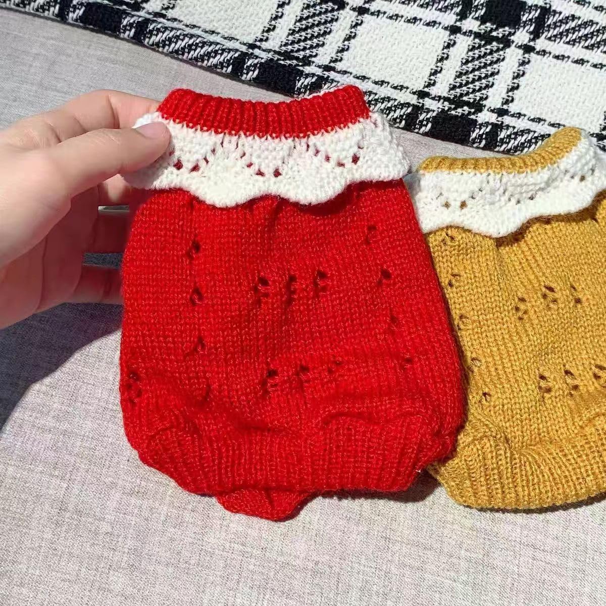 4PCS Rabbit Costume Warm and Cute Winter Sweater for Party Holiday Photo Shoots for Bunnies, Guinea Pigs, Ferrets, Kittens, Puppies and Other Small Animals (XX-Large)