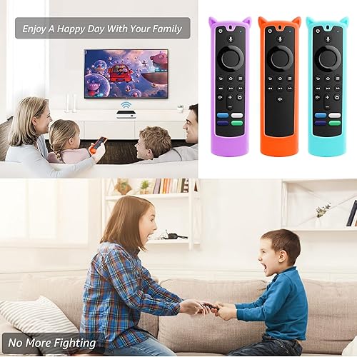 Miniatura 4 de Wevove Paquete de 3 Funda de silicona para control remoto de tercera generación con cordón, funda protectora de silicona suave antideslizante (solo