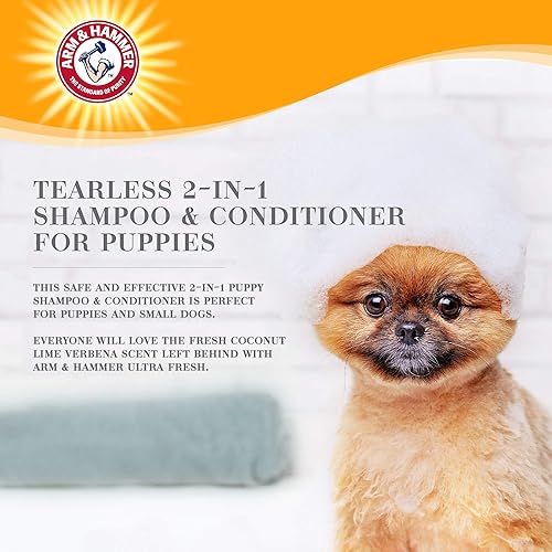 Miniatura 32 de Arm & Hammer Ultra Fresh Champú desenredante 2 en 1 + acondicionador, aroma a pera de pepino, baño para perros con aceite de coco, bicarbonato