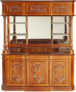 Melody Jane Dolls Houses Dollhouse Victorian Square Stand Alone Bar JBM Walnut Pub Furniture 1:12