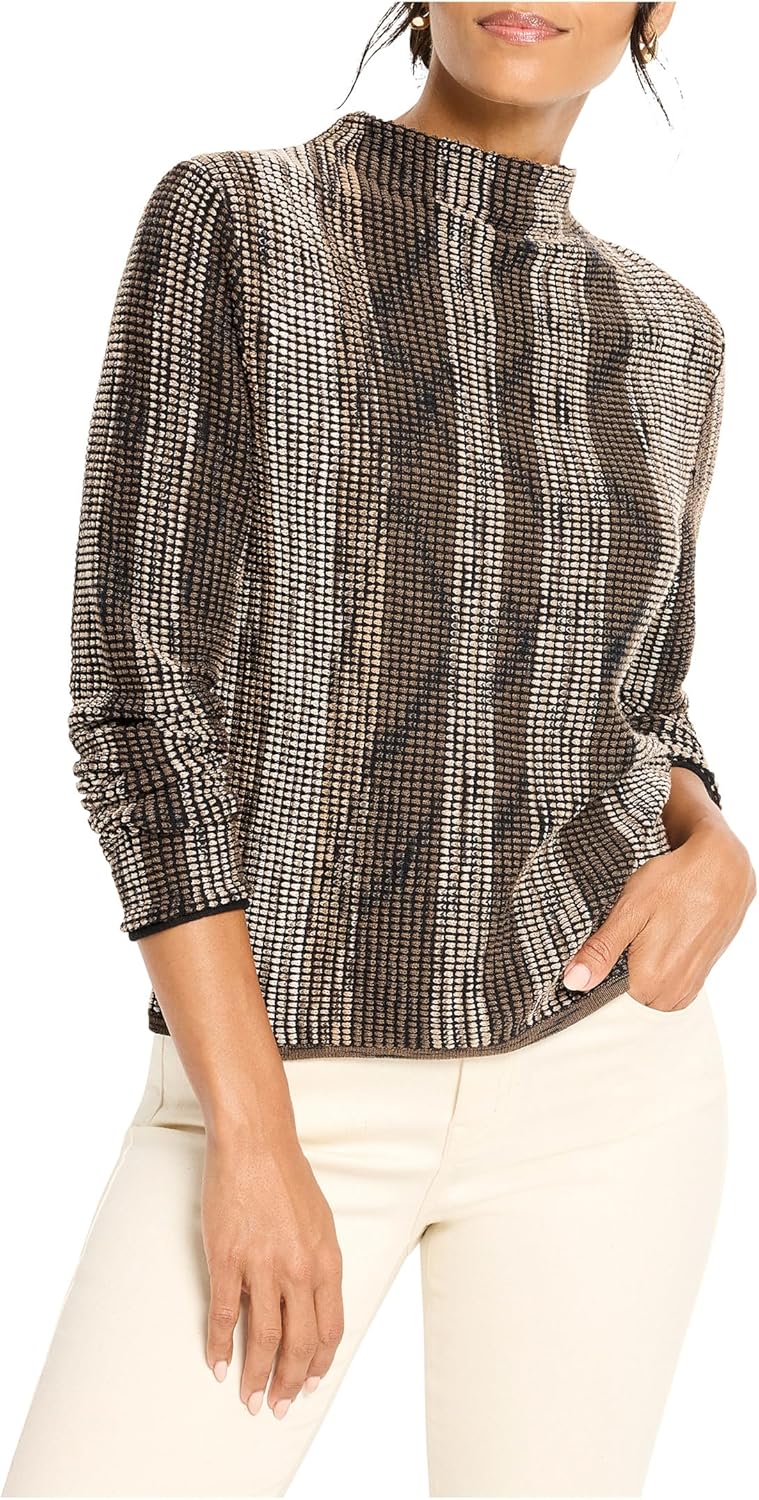 NIC+Zoe Women's Petite Ombre Pixel Knit Sweater