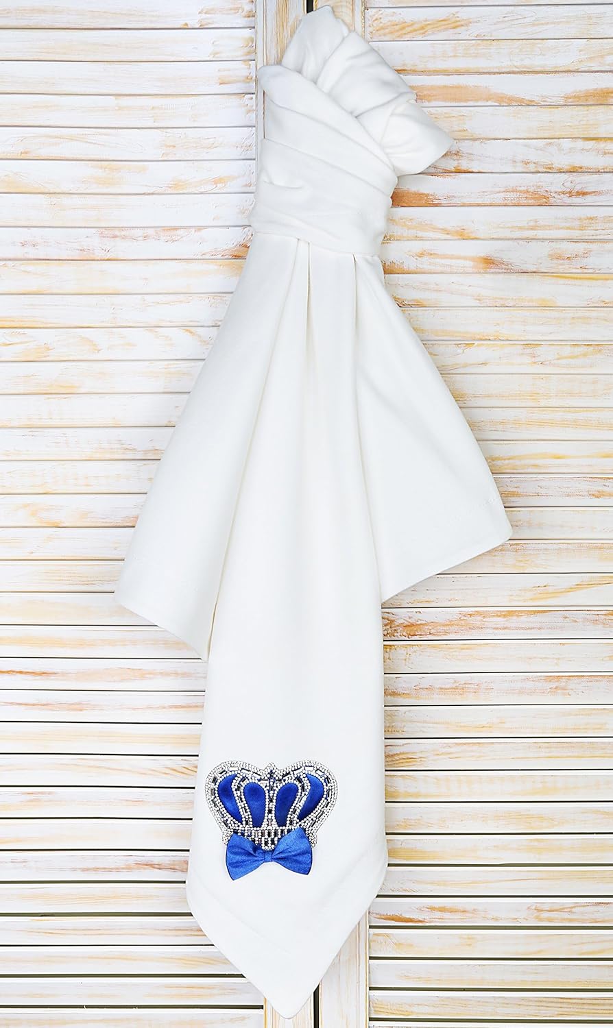 Lilax Baby Boy Newborn Crown Jewels Swaddle Receiving Blanket Royal Blue