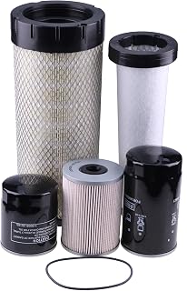 500 Hours Oil Fuel Air Filter Kit MIU800650 MIU802154 MIU802421 AT338105 AT336803 Compatible with John Deere 312GR 314G 316GR 317G & 318G Skid Steer Loader