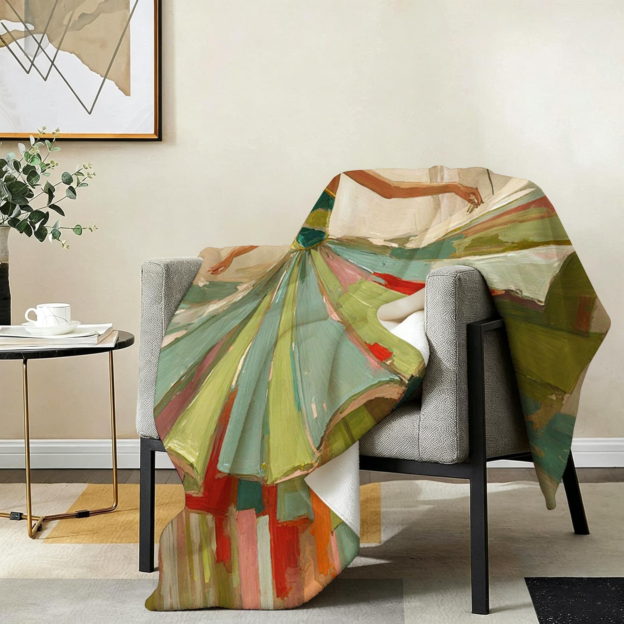 Coperta Pile Matrimoniale 240x260 cm Ragazza Verde, Coperta XXL Super Morbida Multiuso Come Copriletto o Plaid da Salotto, Calda e Leggera, Protezione dal Freddo, AW5142