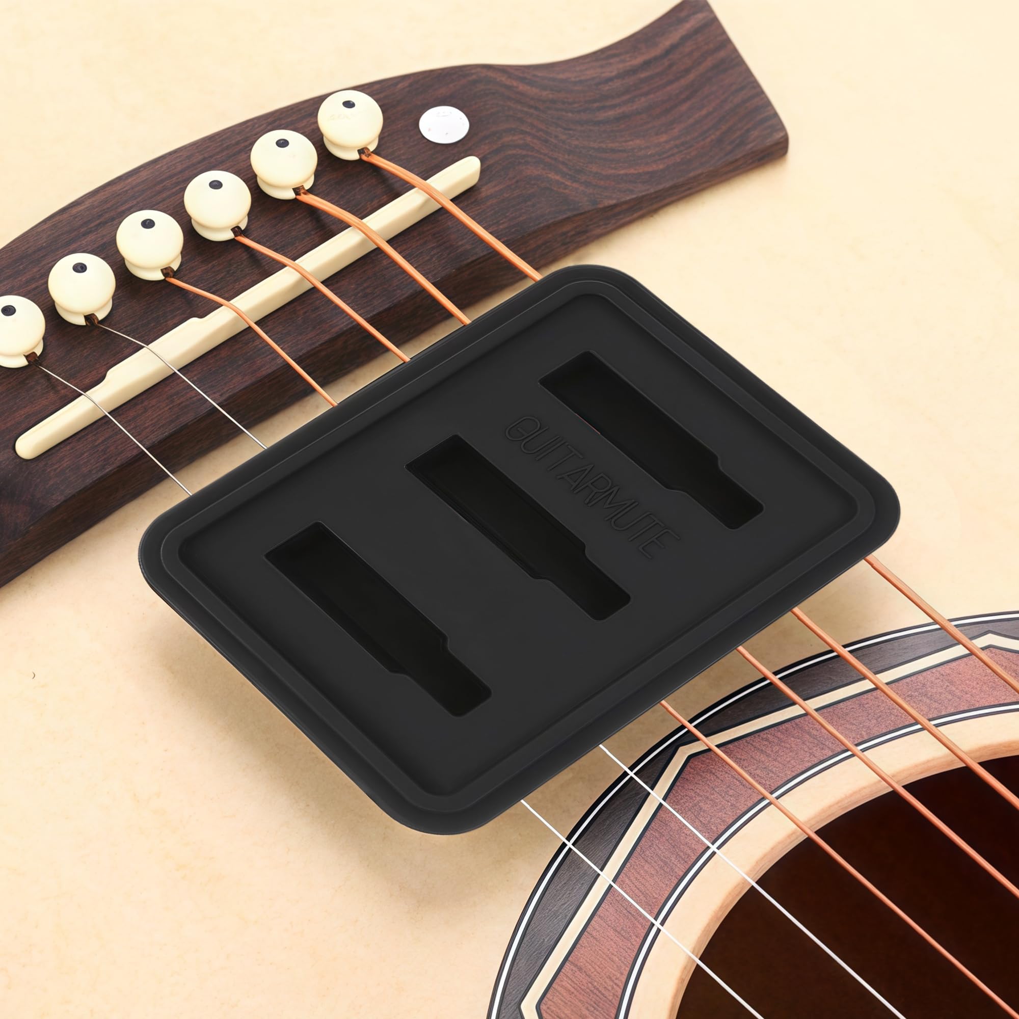 Musiin Guitar Silent Pad, 3 convex surfaces to fix 1/2, 3/4, 5/6 strings, optimized noise reduction effect - Image 4