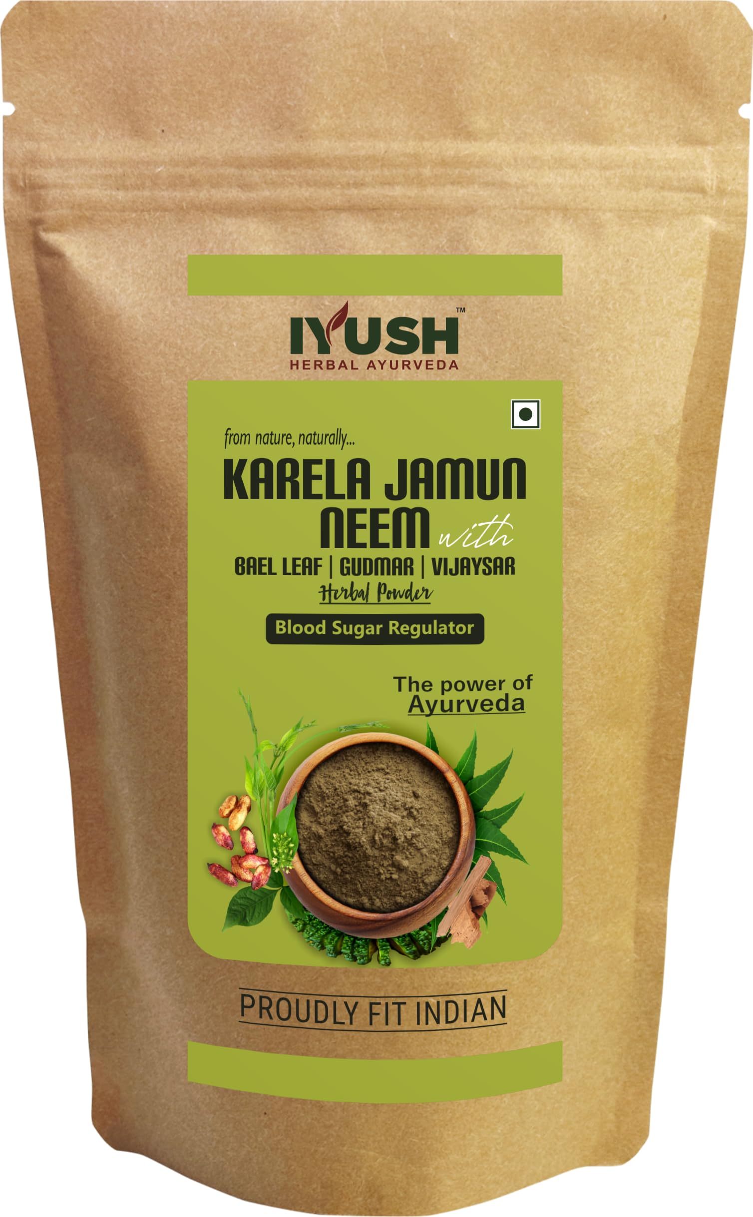 IYUSH Herbal Ayurvedic Karela Jamun Neem Powder with Gudmar, Vijaysar, and Bael Leaf - 900 g (B09YMLJVXF) Amazon Price History, Amazon Price Tracker