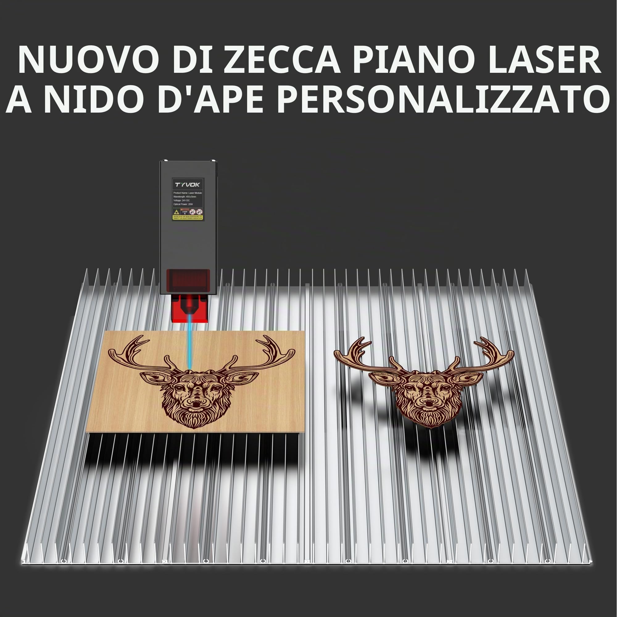 Puikos Letto laser a nido d'ape 400 x 400 mm, tavolo da lavoro a nido d'ape per macchina per incisione laser/taglierina laser, protezione desktop, montaggio gratuito, dissipazione rapida del calore e
