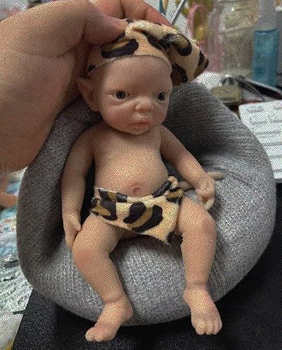 MYREBABY Mini bebé de silicona de 7 pulgadas, muñecas Reborn de cuerpo completo de silicona realista recién nacido, muñeca de bebé en miniatura de