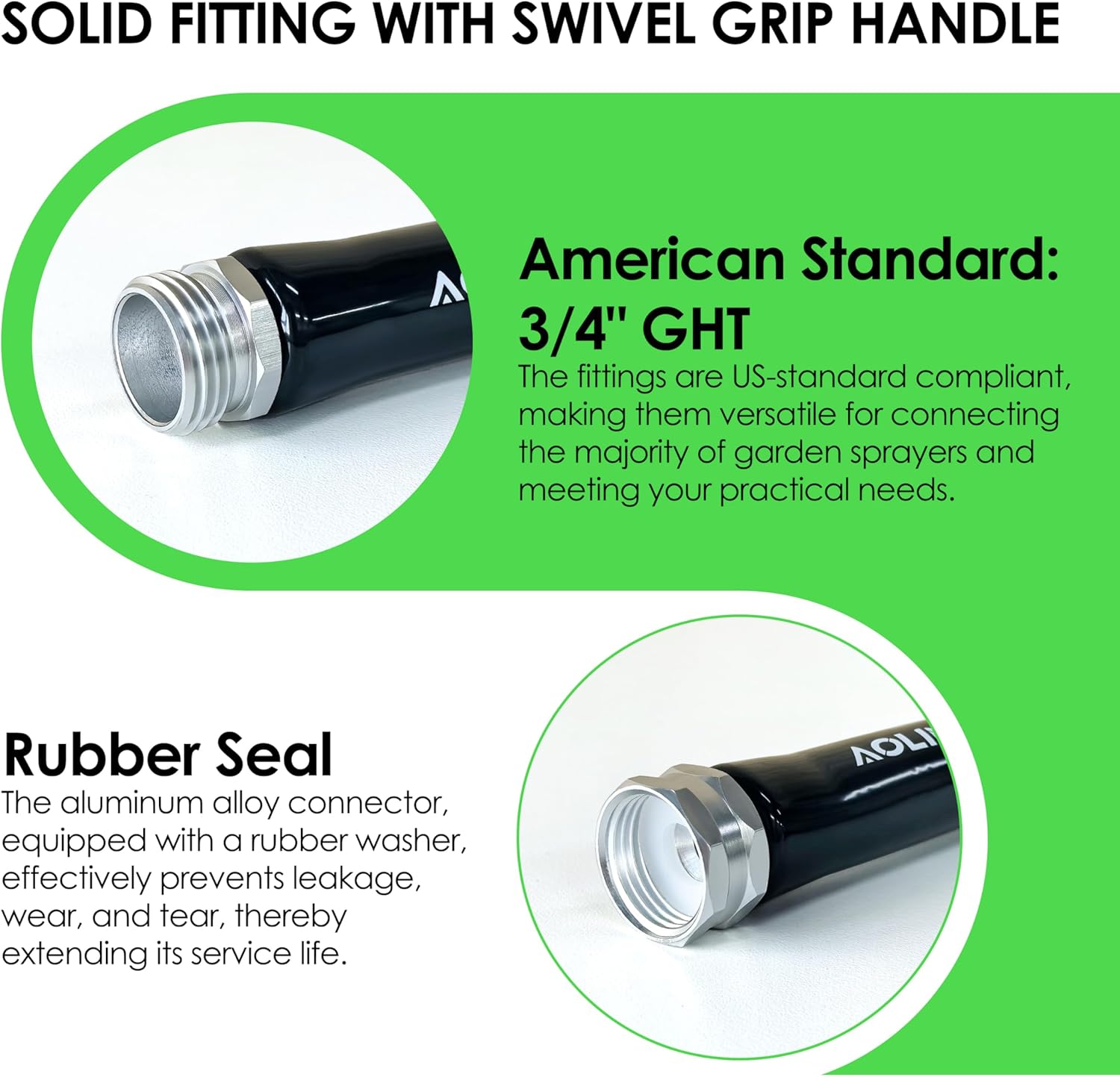 RV Drinking Water Hose 50FT, Lead-Free, Fabric Reinforced, Lightweight, 3/4 GHT Fitting, Abrasion Resistant