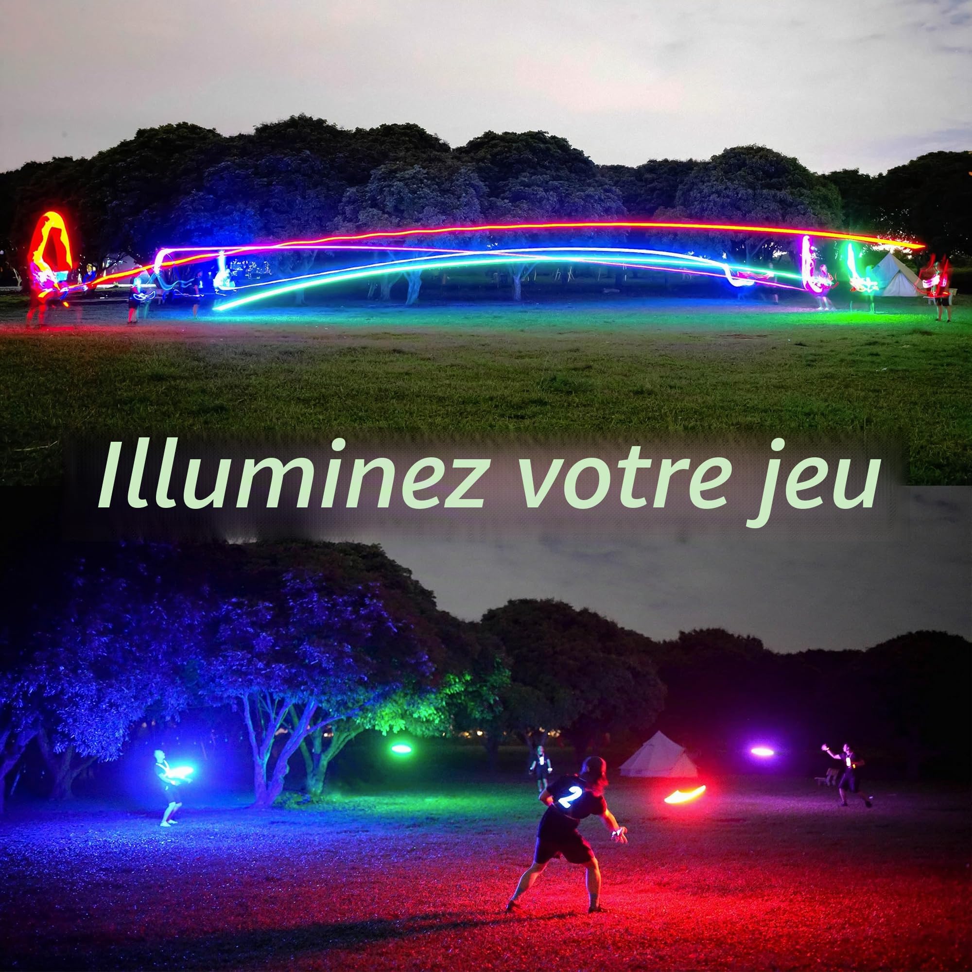 TOSY Disque Volant 36 LED, Lumineux, Modes Intelligents, Auto on/Off, Rechargeable, Anniversaire, Cadeau de Noël pour Hommes/Garçons/Adolescents/Enfants, Frisbee 175g
