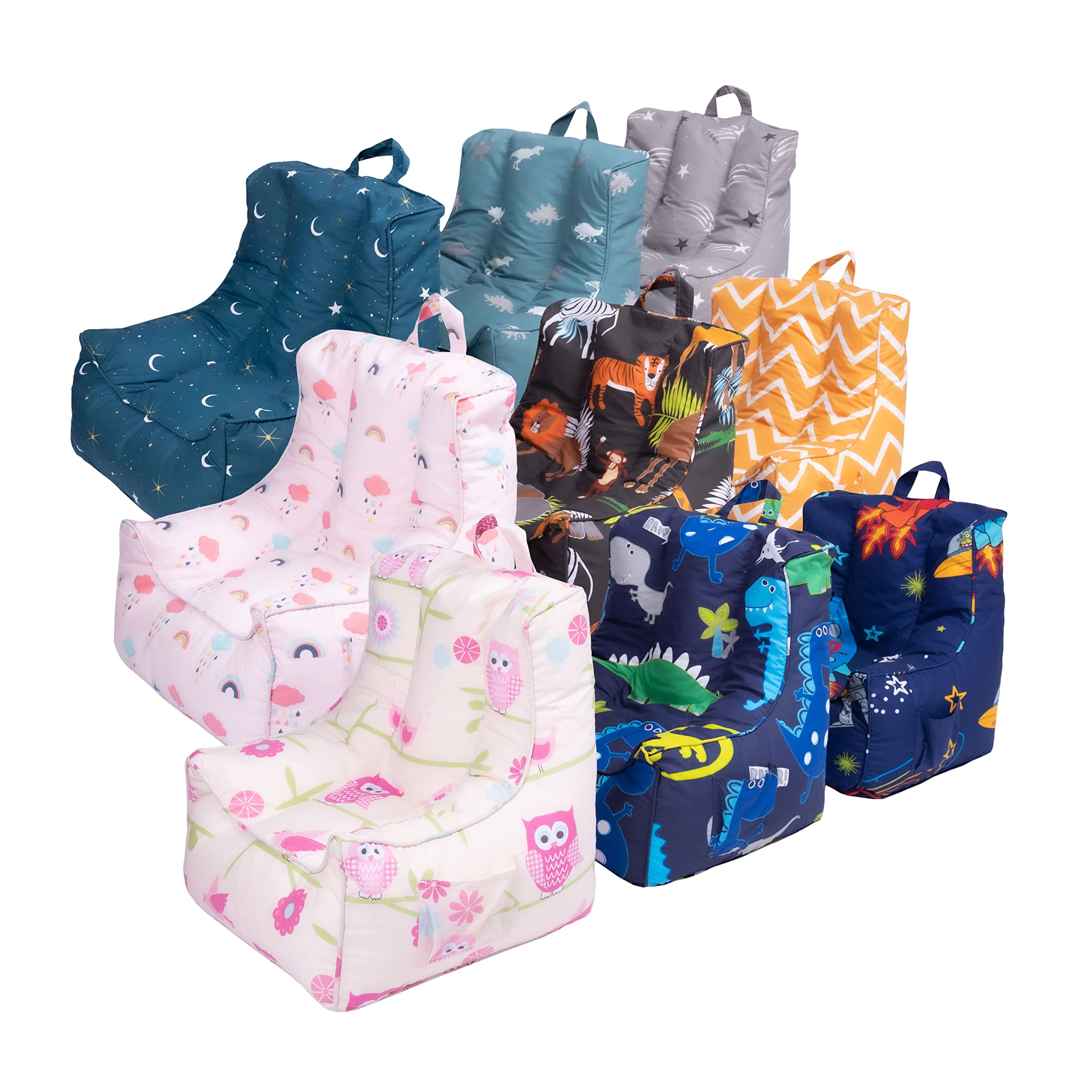 Ready Steady Bed Fauteuil Poire pour Enfants avec Pouf | Canapé pour Salle de Jeux avec sièges Souples et sécurisés pour Les Enfants | Fauteuil Ergonomique pour Les Tout-Petits | (Clair de Lune)