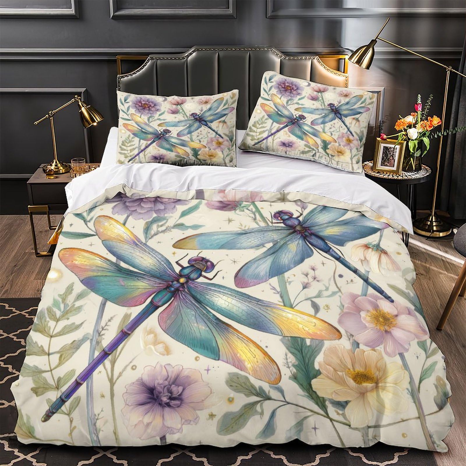 Parure de lit microfibre 200x200cm respirante avec housse de couette ado