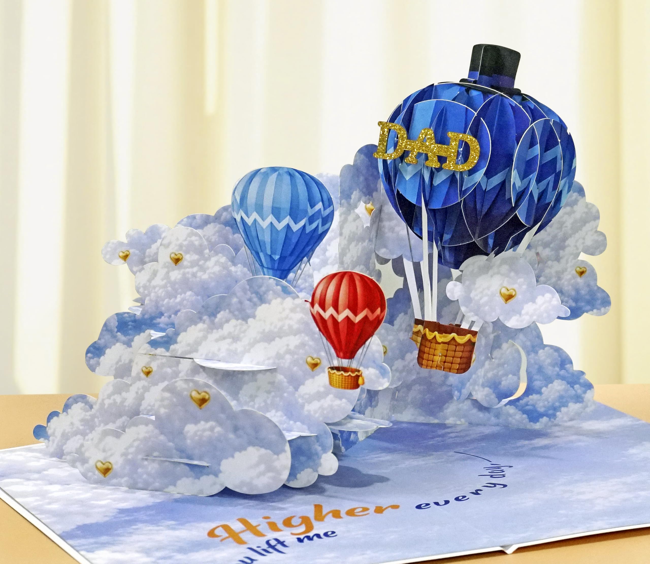 CUTPOPUP Air Balloon Birthday Cards for Men, Pop Up Fathers Day Cards, Dad Birthday Card, 3D Husband Birthday Card for Him, Brother in Law, Granddad (Balloon Dad) US8-SD289UK โ image 1