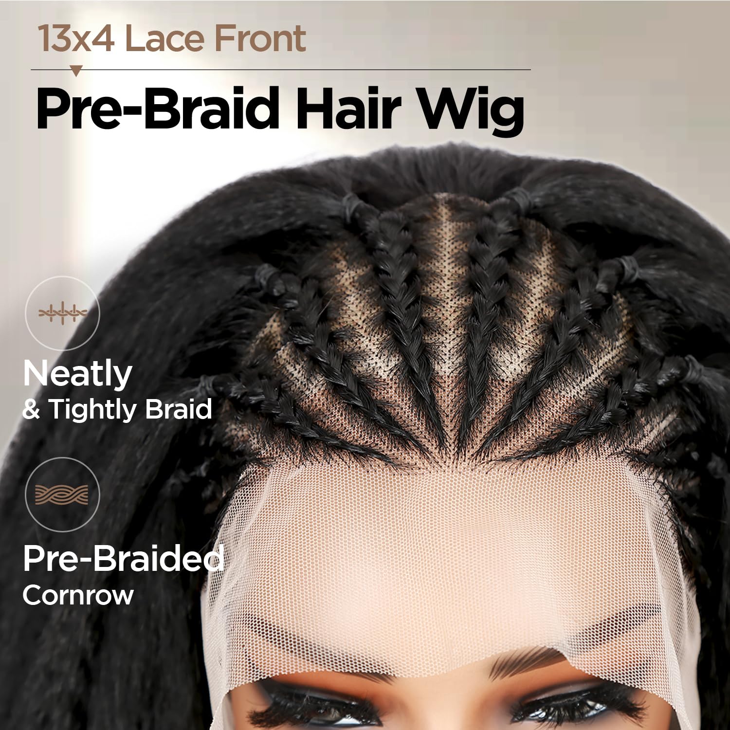 Amazon.com : quickwig Kinky Straight Wig Braided Wigs for 