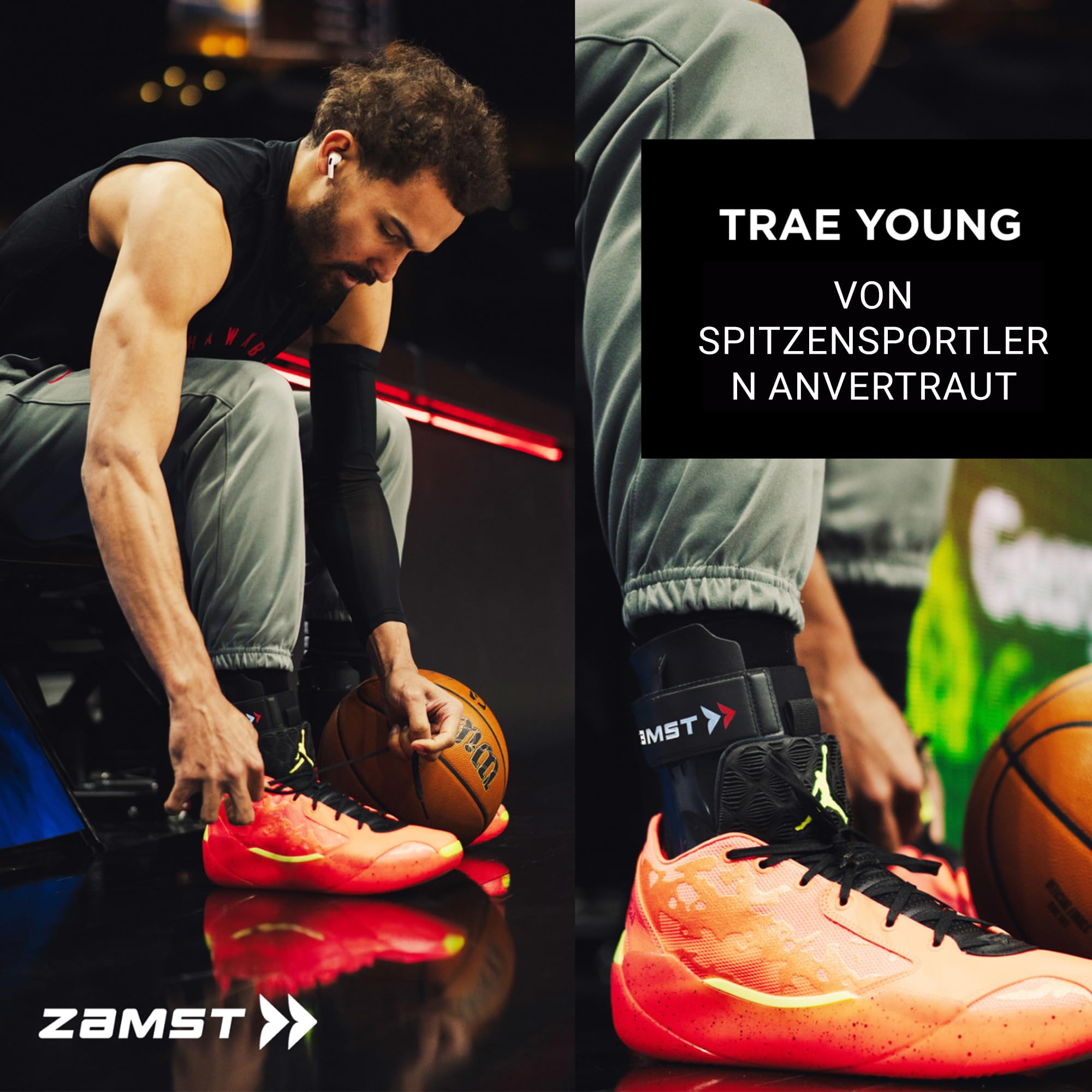 Zamst A2-DX Sprunggelenkbandage (Rechter - M) Verstellbar gegen Umknicken - Schwere Verstauchungen Grad III Chronische Instabilität - Ideal zum Sport- Bandage Fußgelenk - Korrekte Passform R&L