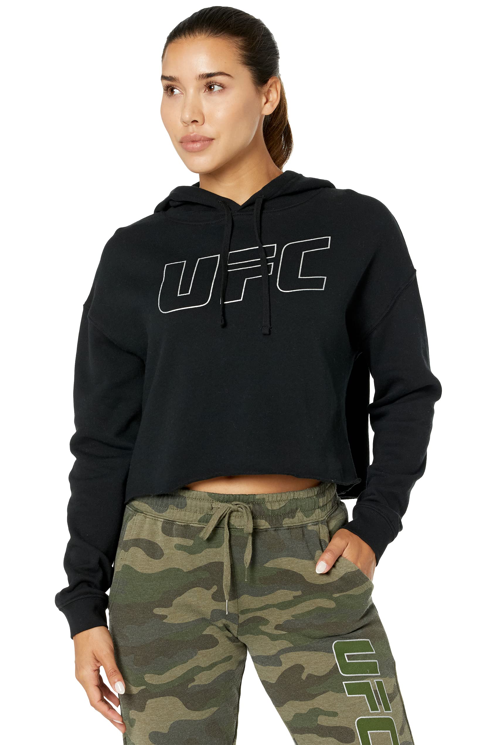 UFCCrop Hoodie for Women – Winterwear Essential for Leisure and Workout – Adjustable Hood – Blended Cotton