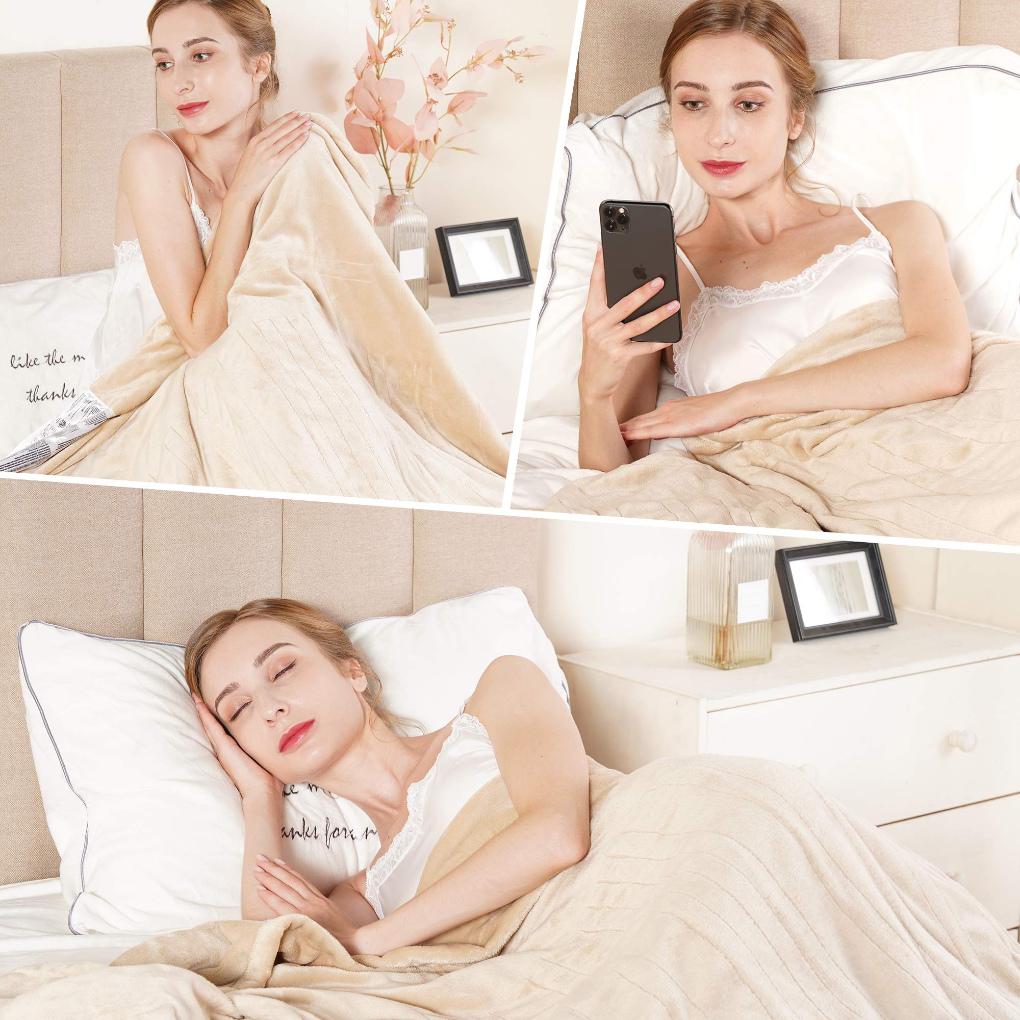 Amazon.com: Sunvivi Heated Electric Blanket Queen Size with Dual Control, 5  Years Warranty, 10 Heat Settings, 12 Hours Auto Off, Machine Washable, ETL  Certified, Overheating Protection, Beige : Home u0026 Kitchen