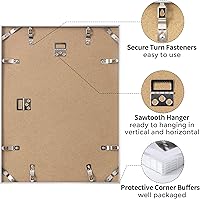 Vista 506 de Fun Memories Portarretratos de metal de 16 x 20 pulgadas con paspartú de 11 x 14 pulgadas, acabado de aluminio cepillado, parte delantera de vidrio