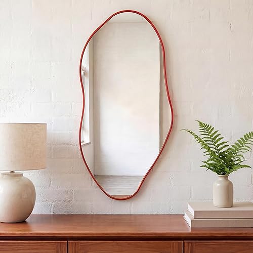 JONATHAN Y MIR200B Everly - Espejo de pared decorativo con marco irregular grande de 20 pulgadas de ancho x 42 pulgadas de alto, para baño, sala de