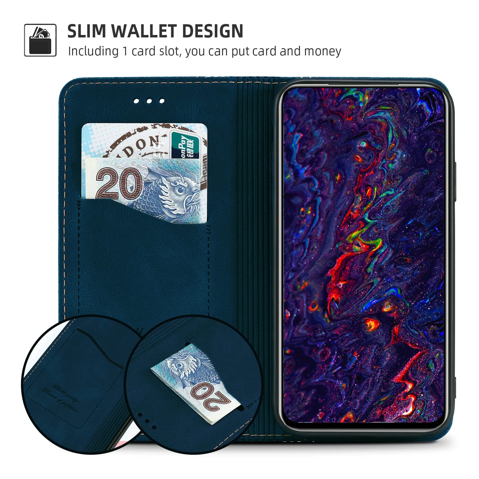 AKABEILA Leder Flip Case Für OnePlus Nord CE 2 5G – Hülle Mit Kartenfach, Standfunktion & Magnetverschluss, PU Leder