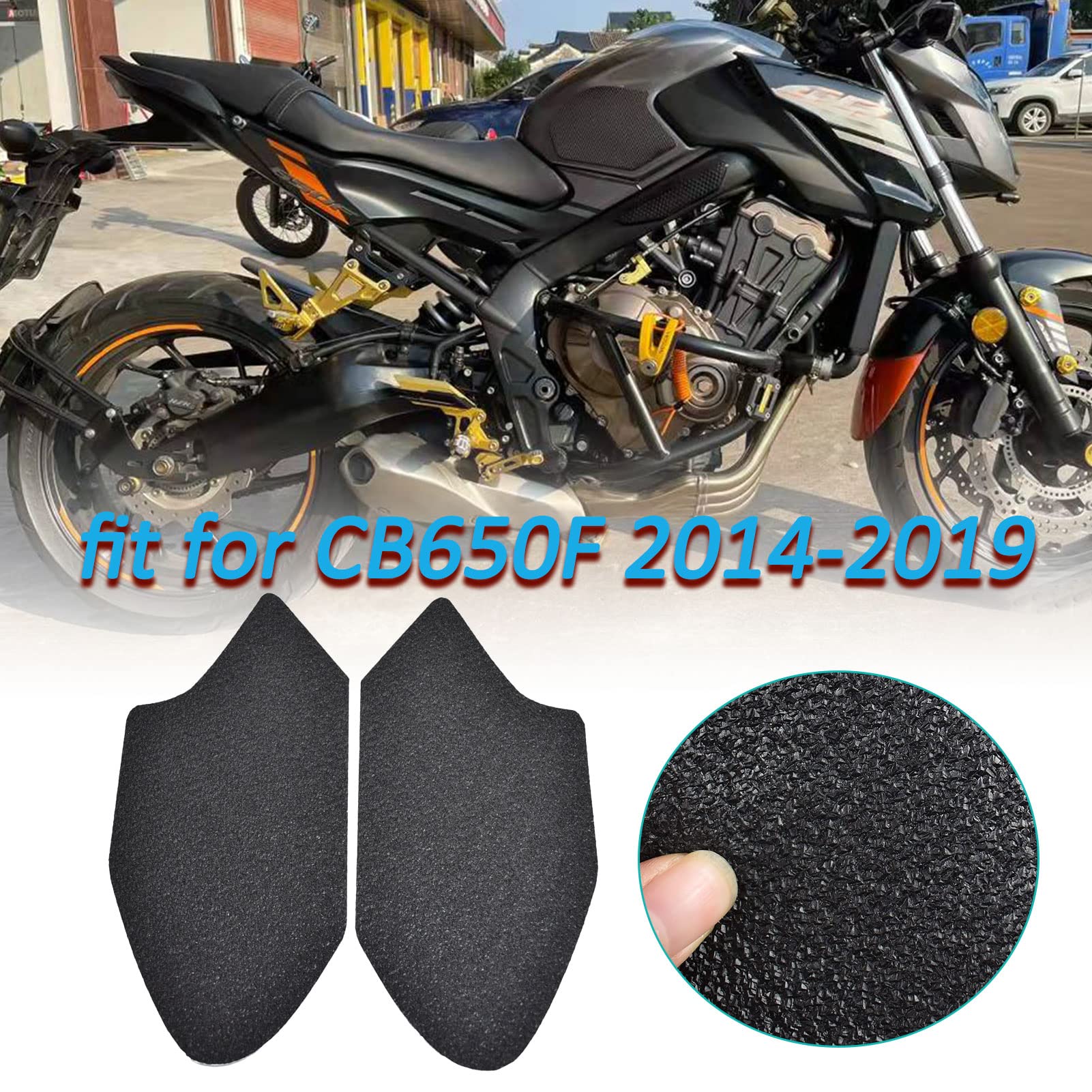 MidimttopMotorcycle Gas Fuel Tank Pad Traction Side Fuel Knee Grip Decal Sticker Compatible with Ho-n-da CB650F CB 650F CB 650 F 2014 2015 2016 2017 2018 2019 Accessories