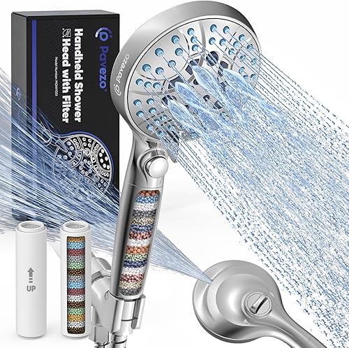 Cabezal de ducha filtrado y paquete de 2 filtros de repuesto