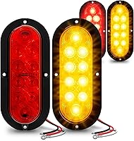 Vista 12 de TRUE MODS - Luz trasera LED ovalada ámbar de 6 pulgadas [DOT FMVSS 108] [SAE I6P] [montaje en superficie] [IP67 resistente al agua]