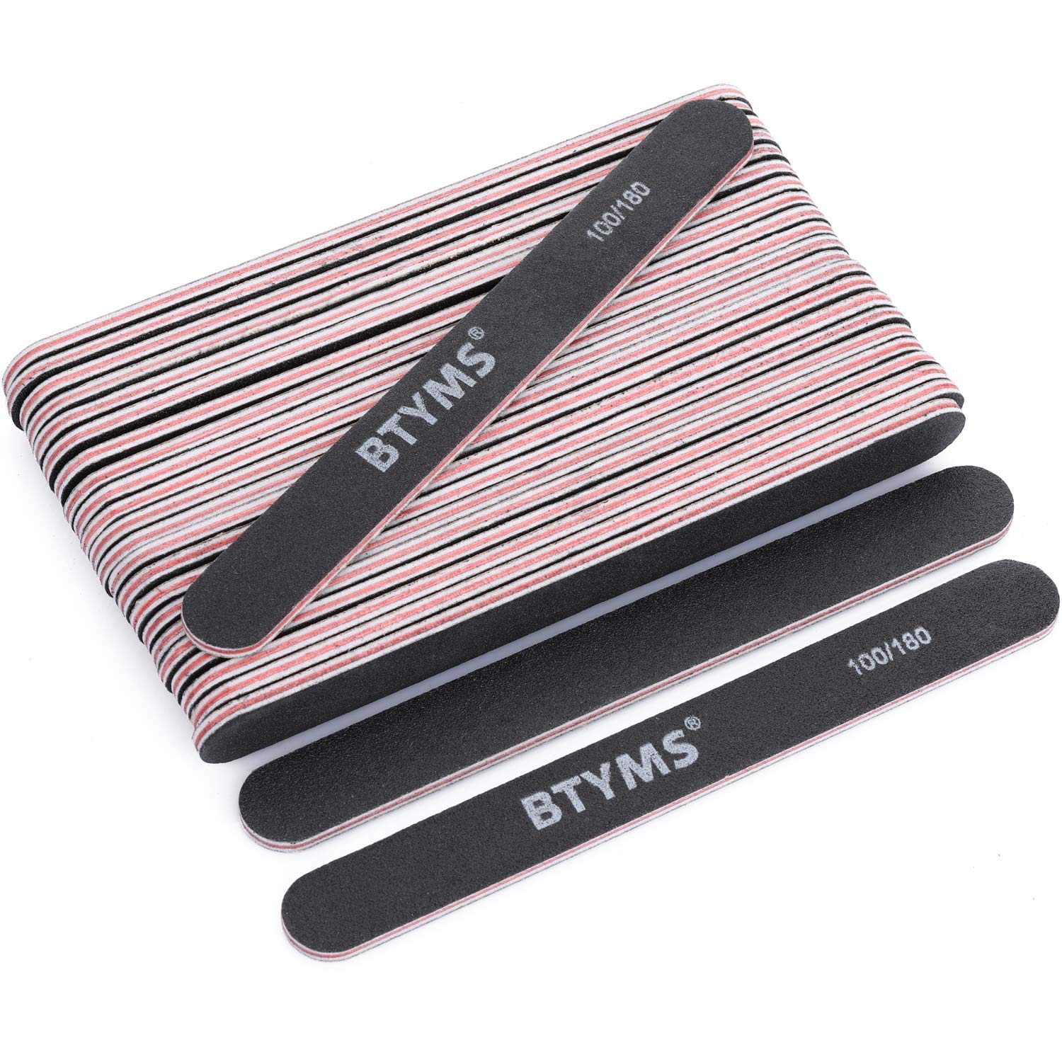 25 Pieces Nail Files for Acrylic Nails 100/180 Grit Nail Buffering Files Double Sided Emery Boards Manicure Files for Natural Nails Professional