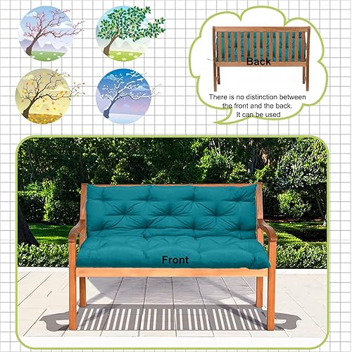 Miniatura 5 de Cojines de repuesto para columpio, cojín impermeable para columpio de porche, cojín de asiento de repuesto para 2-3 asientos con respaldo y lazos